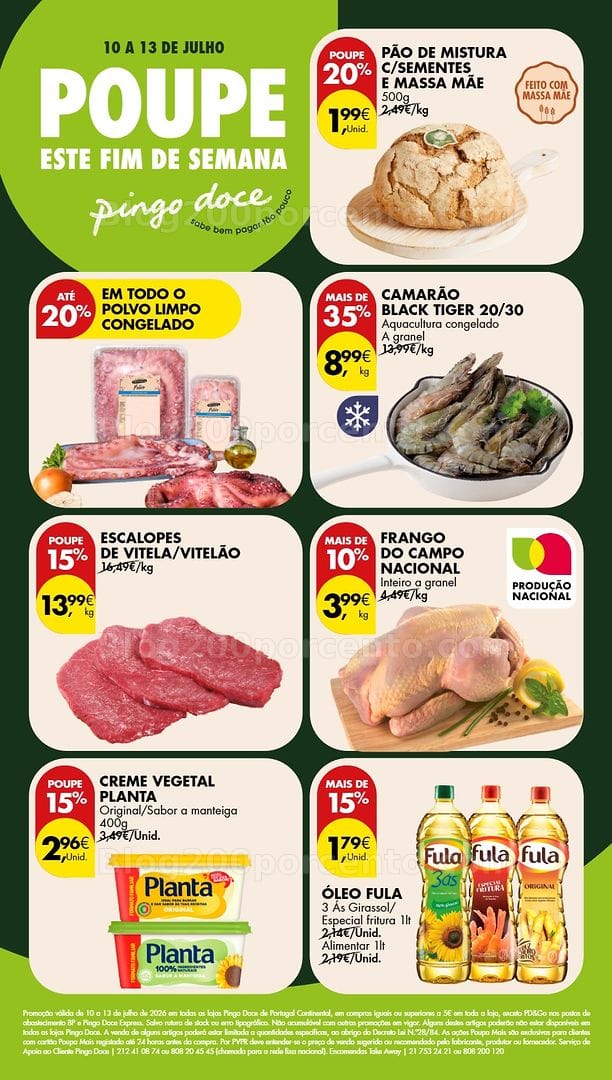 Antevisão Folheto PINGO DOCE Promoções Fim de Semana - 10 a 13 julho